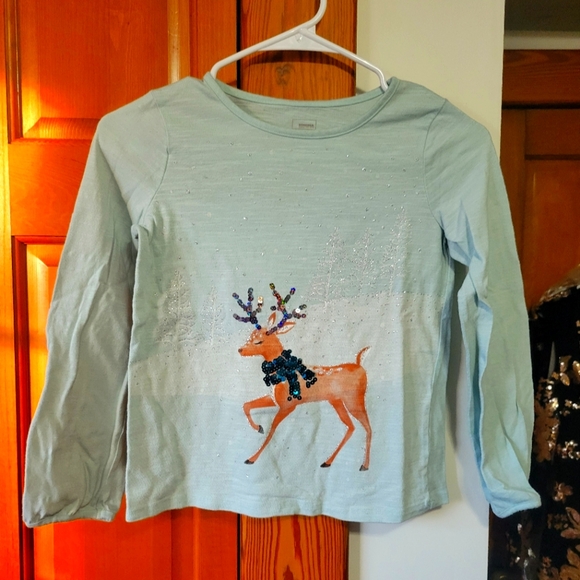 SO Other - Sparkle and Shine SO reindeer tress shirt top 8 girls